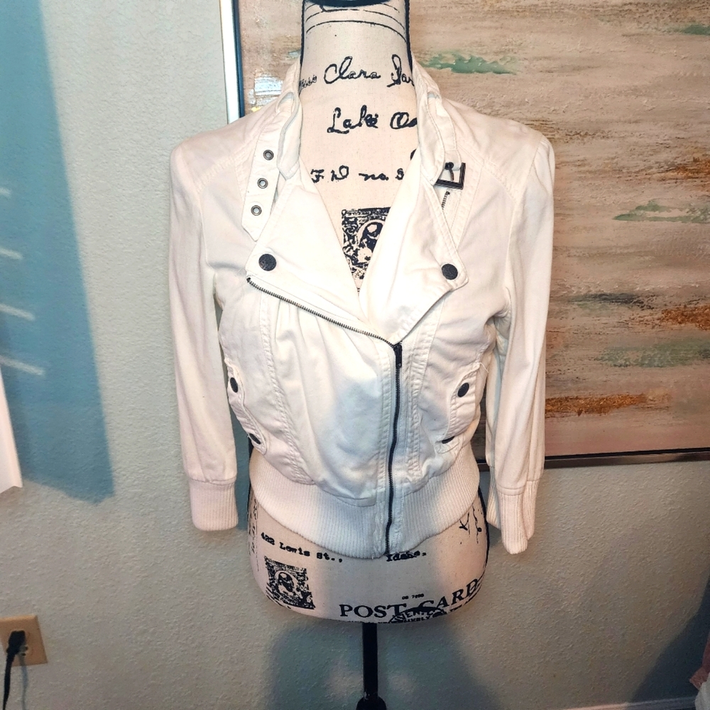 XOXO moto style white jacket